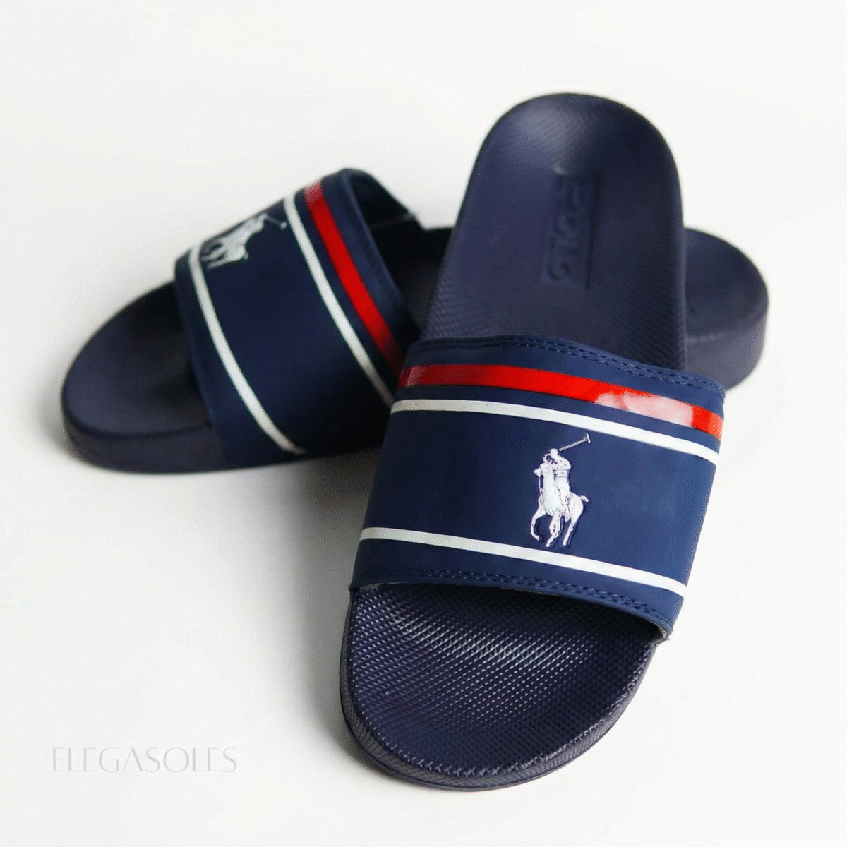 POLO SLIDE - BLUE STRIPE