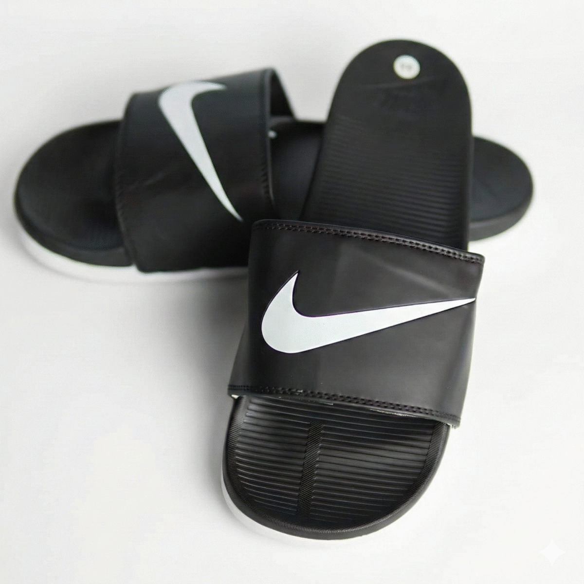 NIK COMFORT SLIDE - BLACK WHITE TICK